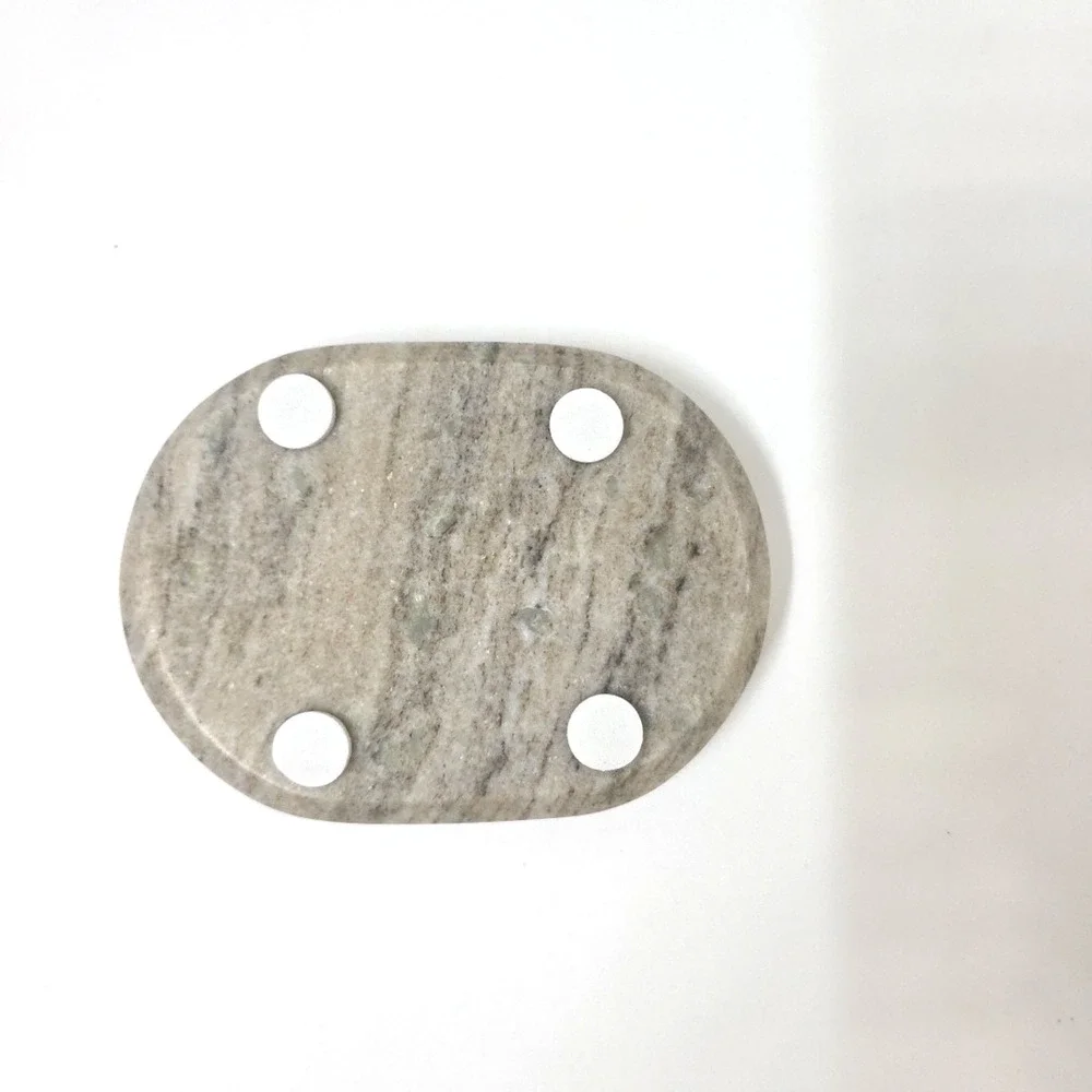 Archipelago Marble Soap Dish Natural Beige Oval 5.5x4x.7